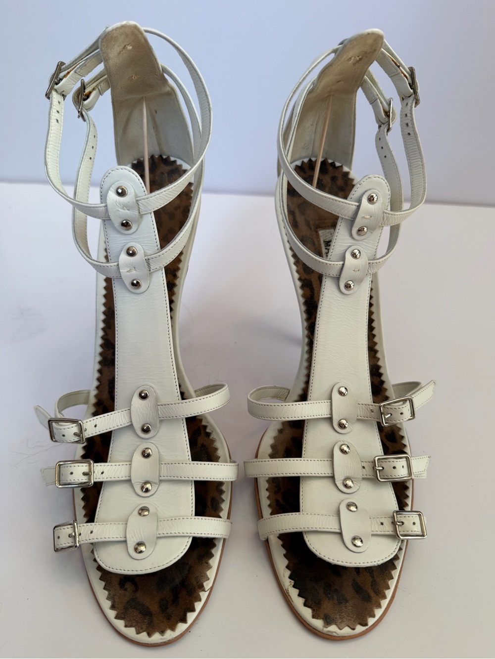 ✨Authentic✨Manolo Blahnik White Multi-Strap Gladiator Sandals - Picture 12 of 13